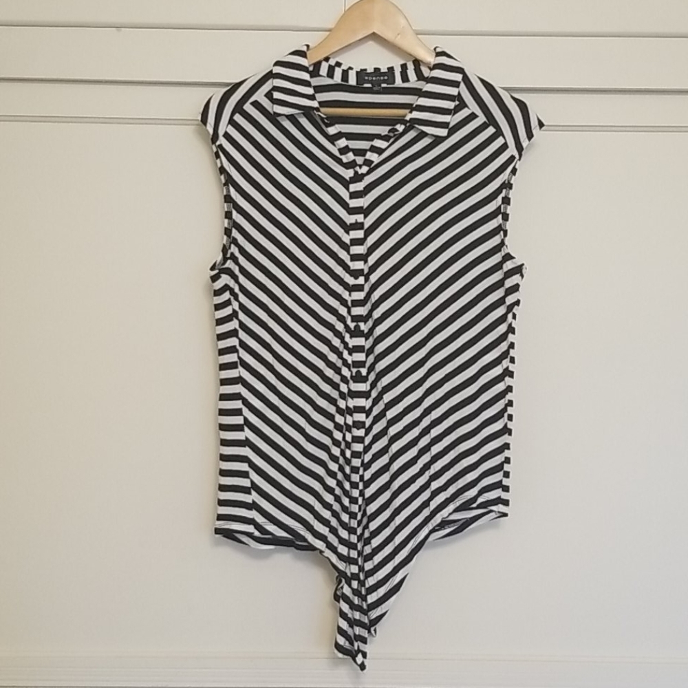 Black & White Striped Shirt EUC - Picture 7 of 7